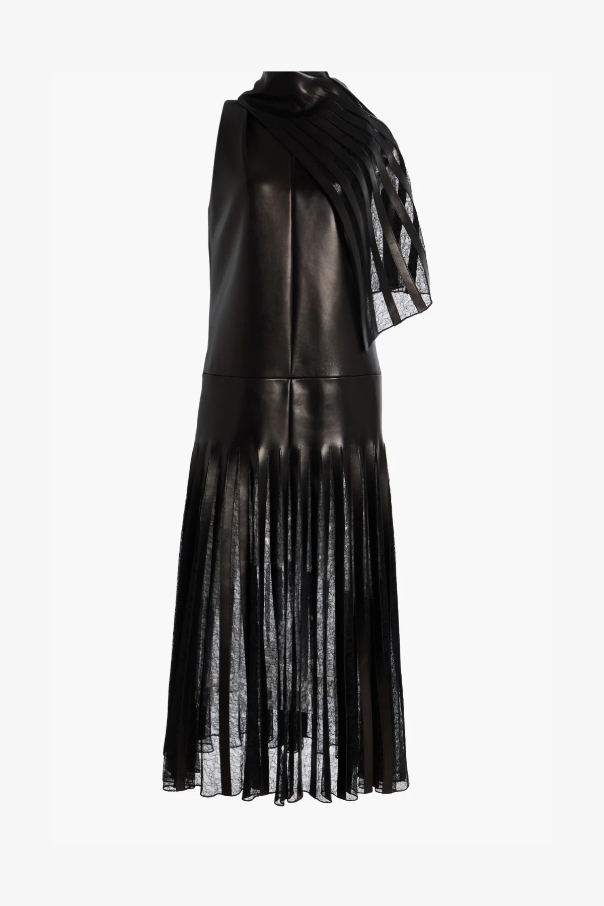 The Blythe Leather Embroidered Dress in Black