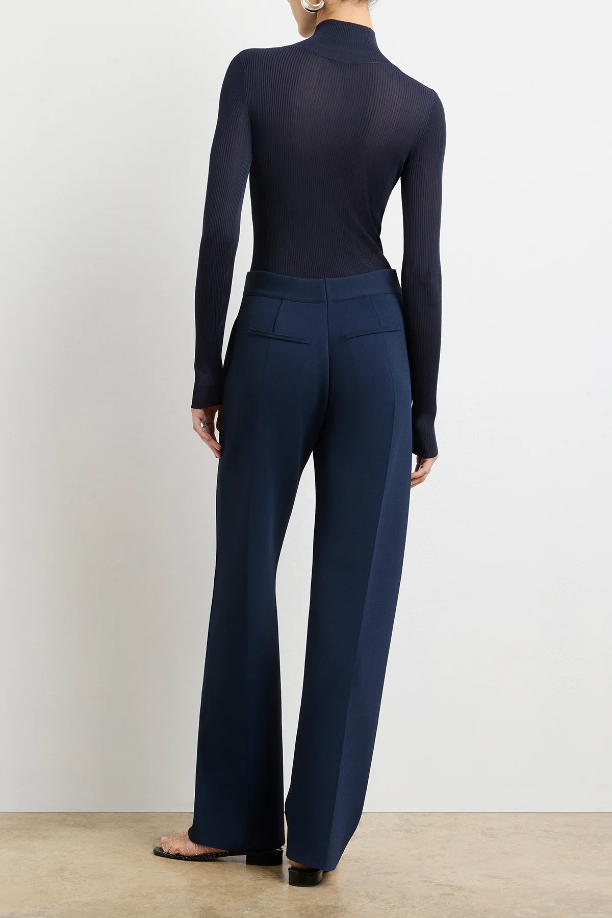 The Cecily Knit Trouser in Navy - Image 3
