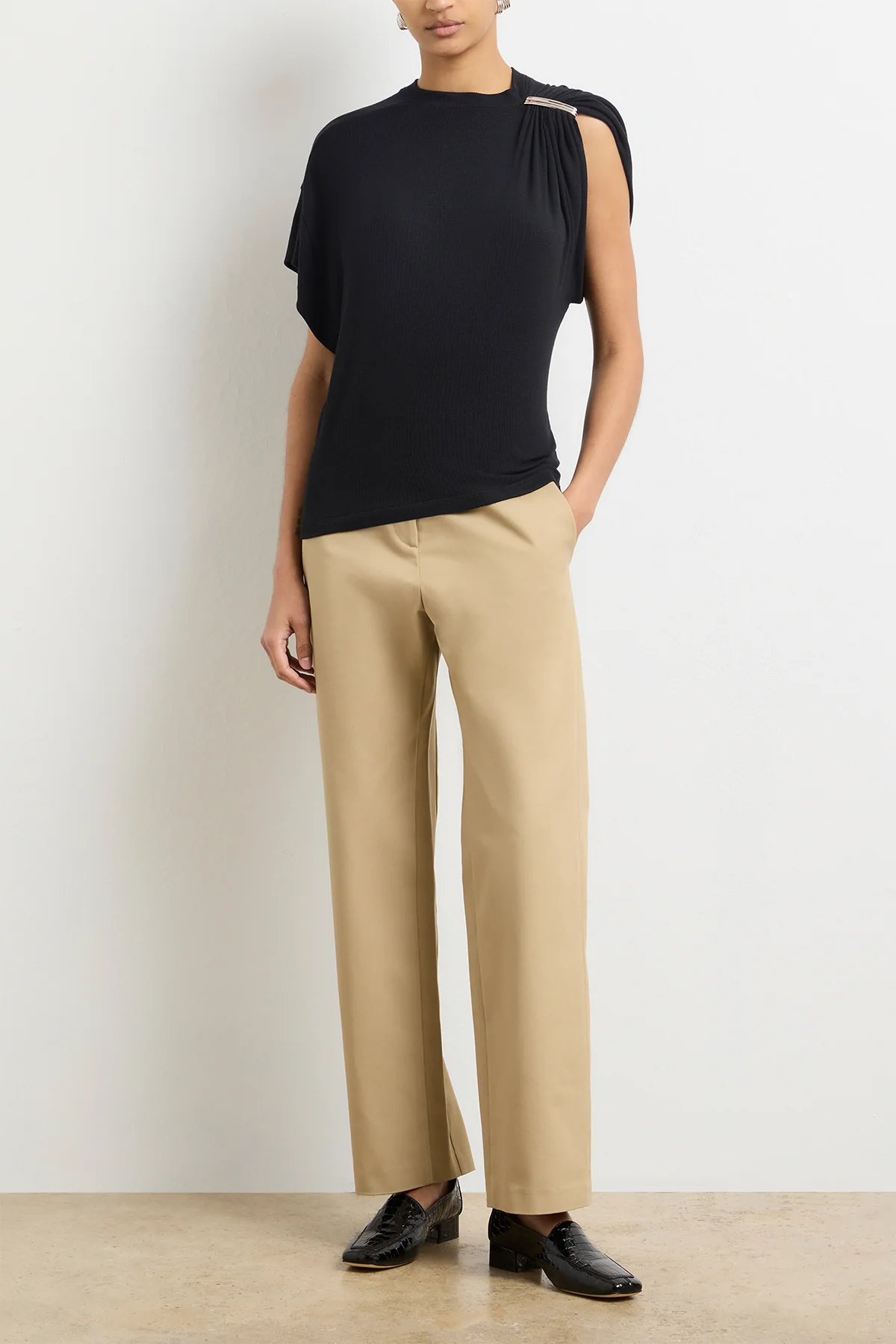 The Faye Asymmetric Top in Black and Silver - Image 3