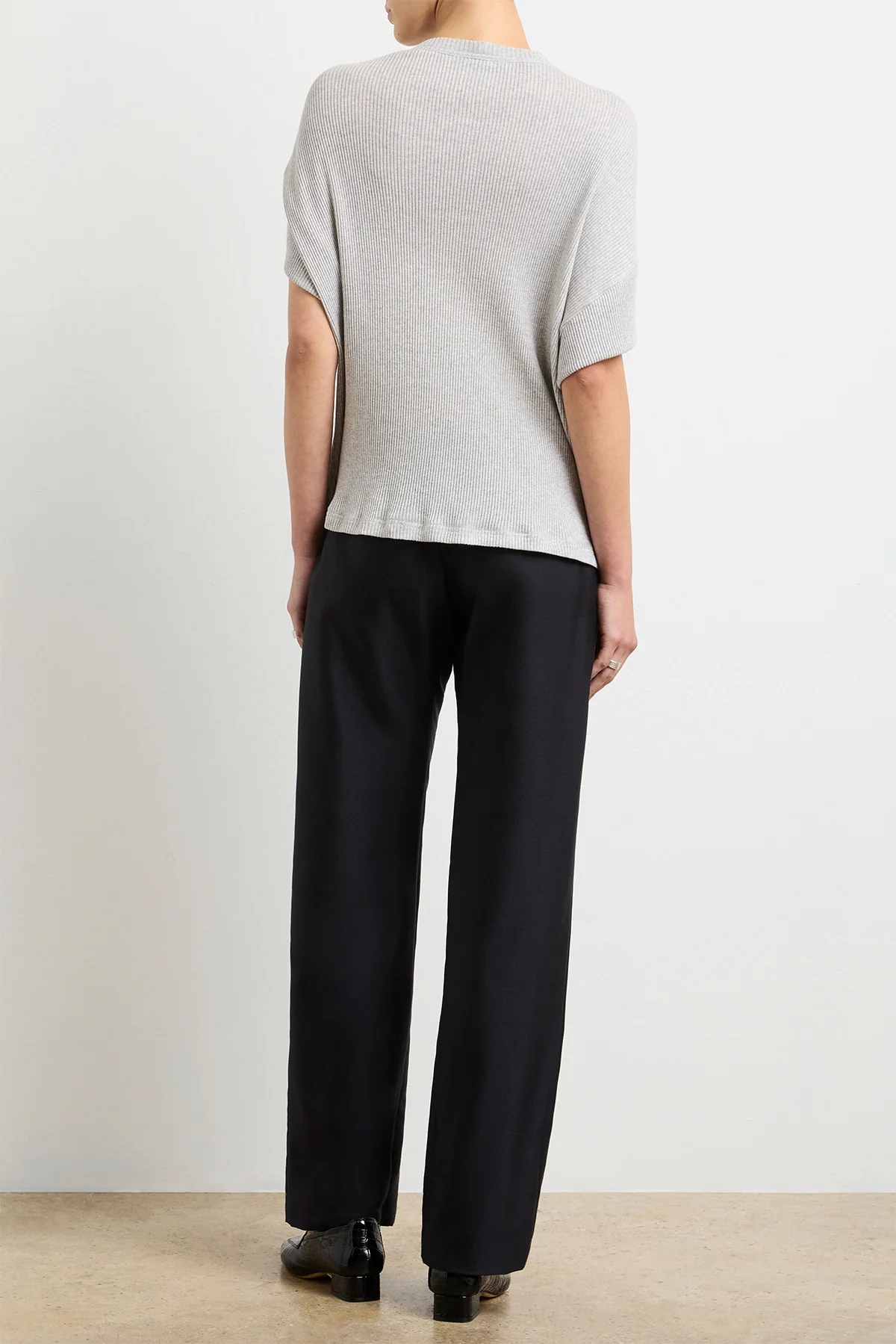 The Faye Asymmetric Top in Heather Grey and Gold - Image 4