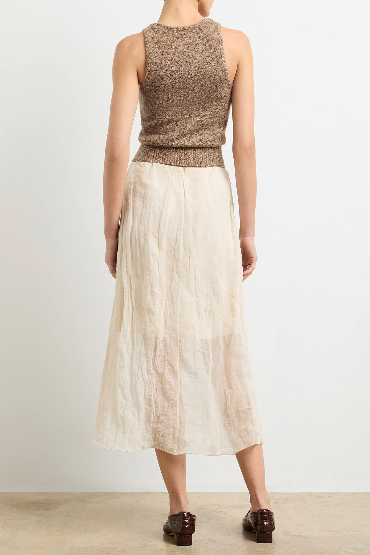 The James Skirt in Metal Oyster Organza - Image 5