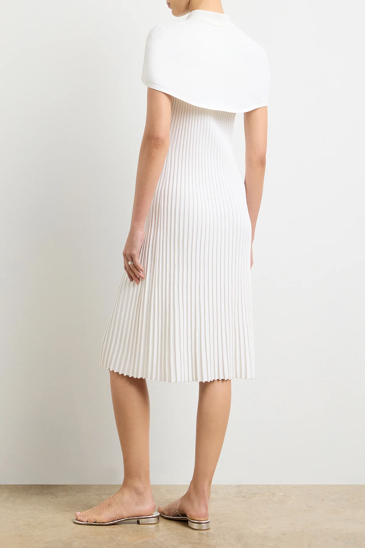 The Joyce Midi Polo Dress in White - Image 3