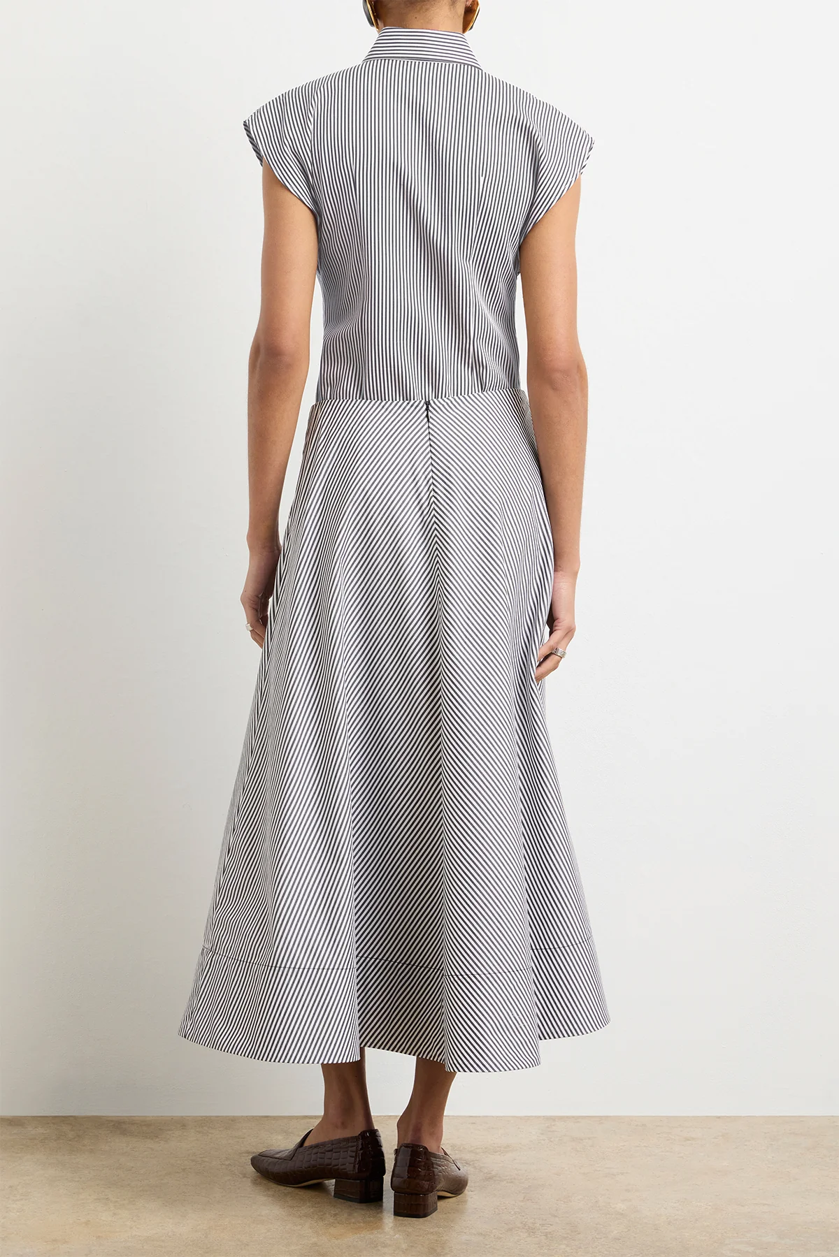 The Knox Skirt in Black and White Striped Cotton - Image 4