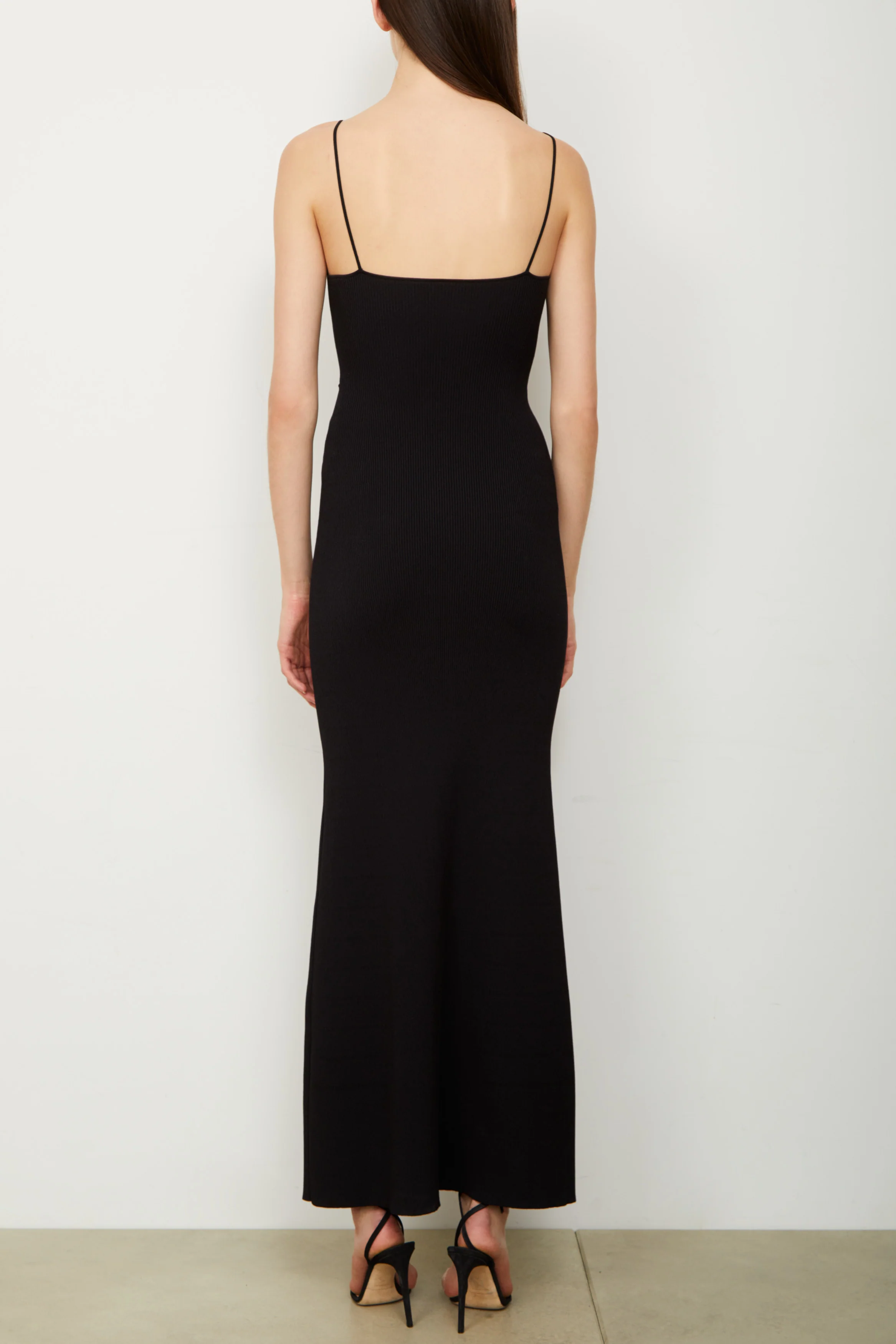 The Maeve Ankle Length Ribbed Knit Dress in Black - Image 4