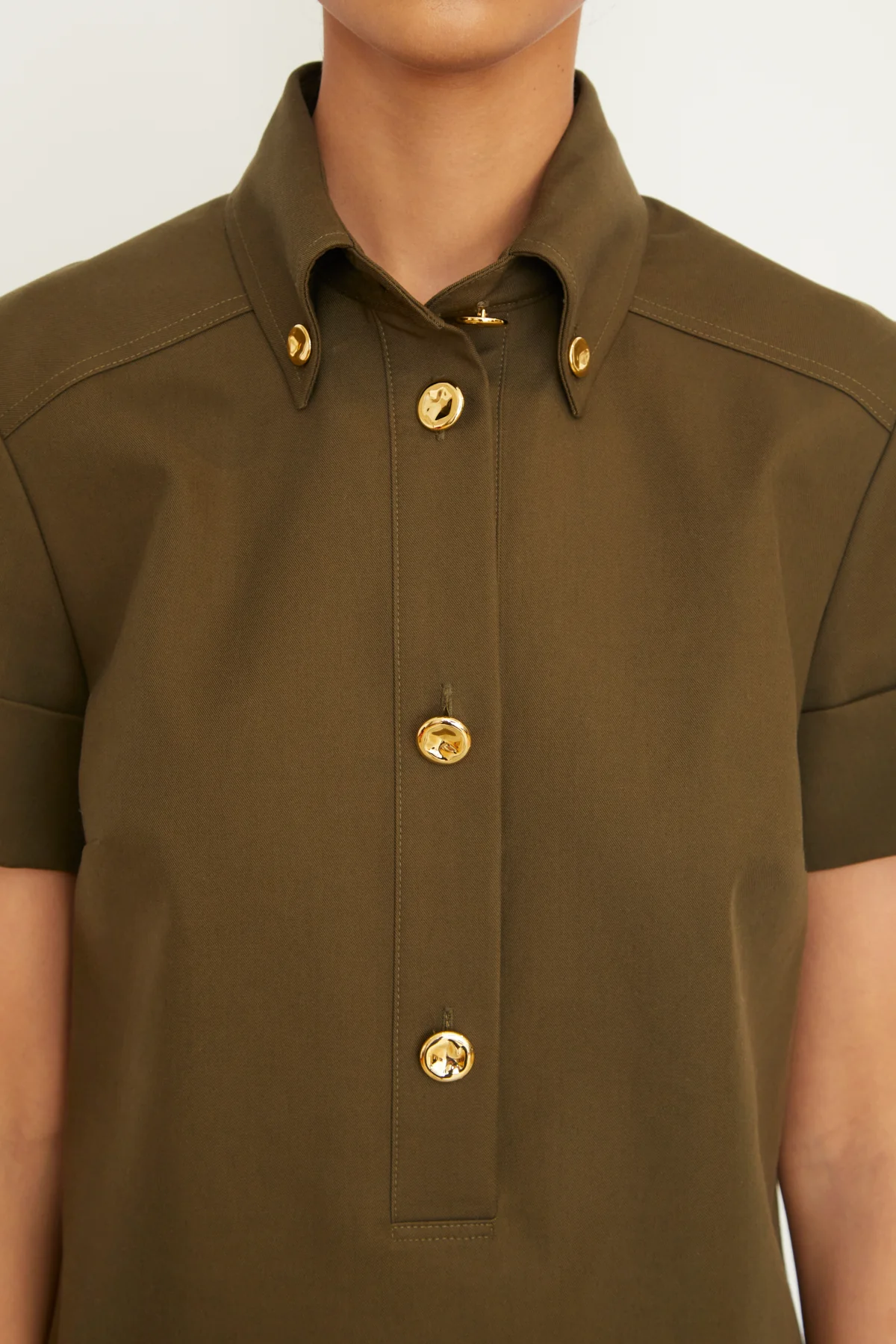 The Noelle Mini Dress in Olive - Image 5
