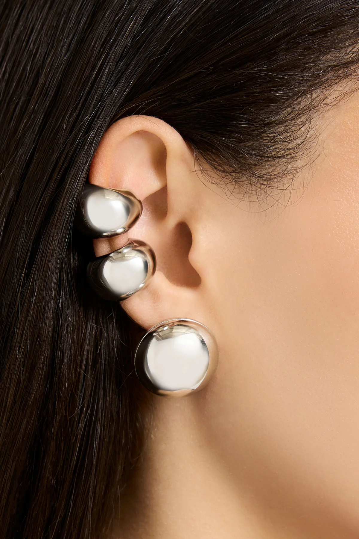 The Nova Dot Cluster Earring Set in Silver - Image 4
