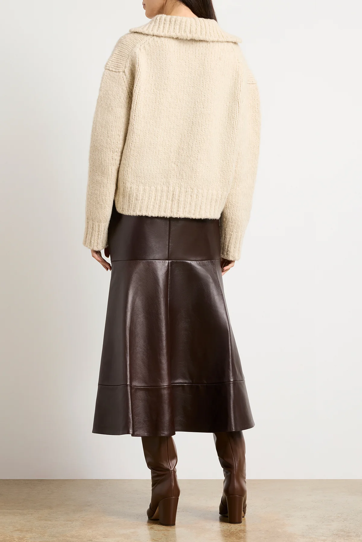 The Posie Half Zip Sweater with Sleeve Pocket in Latte - Image 5