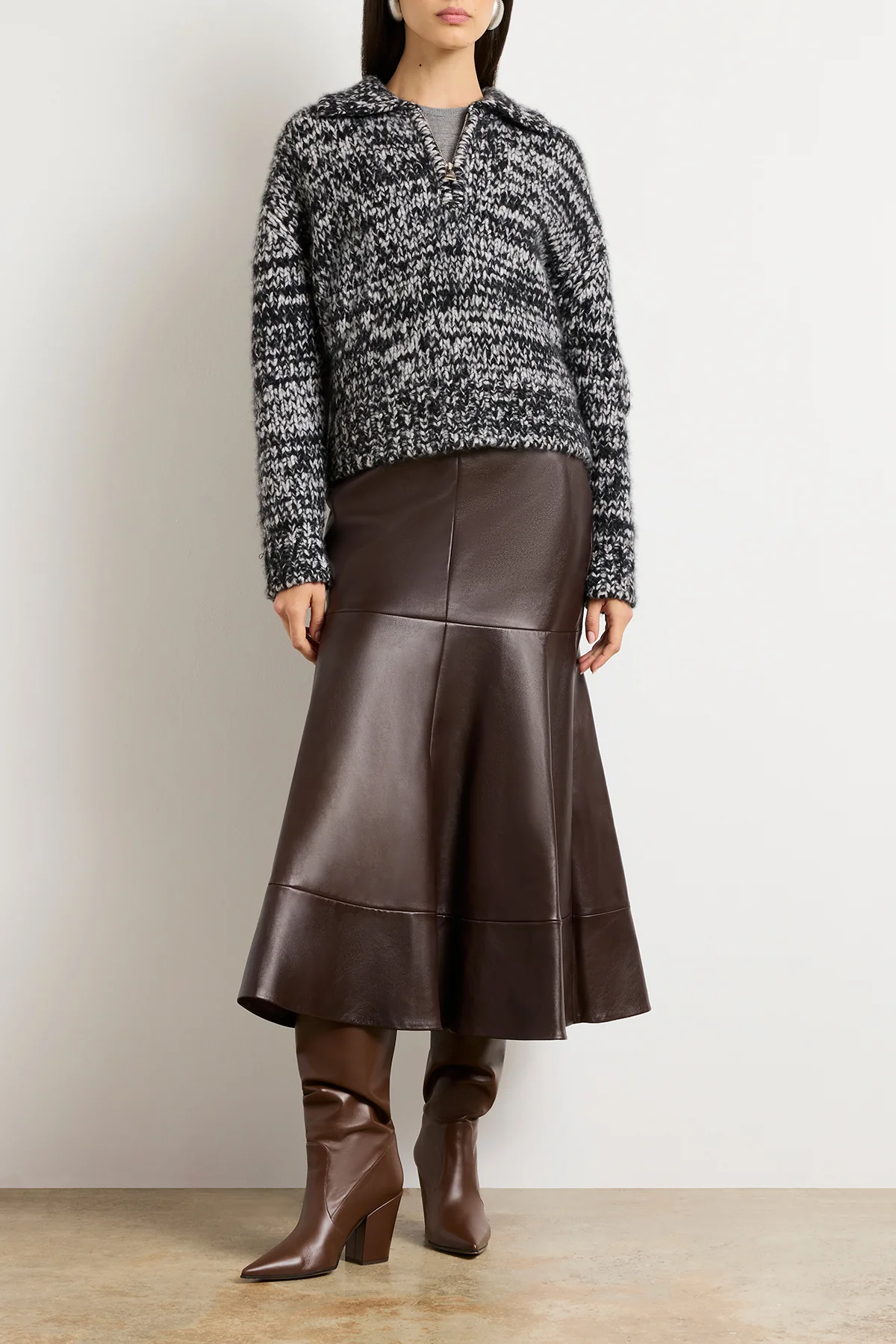 The Posie Half Zip Sweater with Sleeve Pocket in Static - Image 2