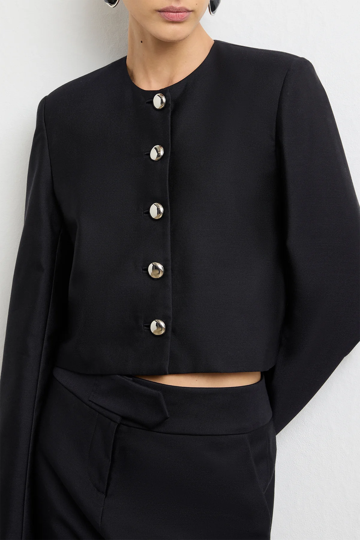 The Ryder Box Jacket in Black Silk Mikado - Image 2