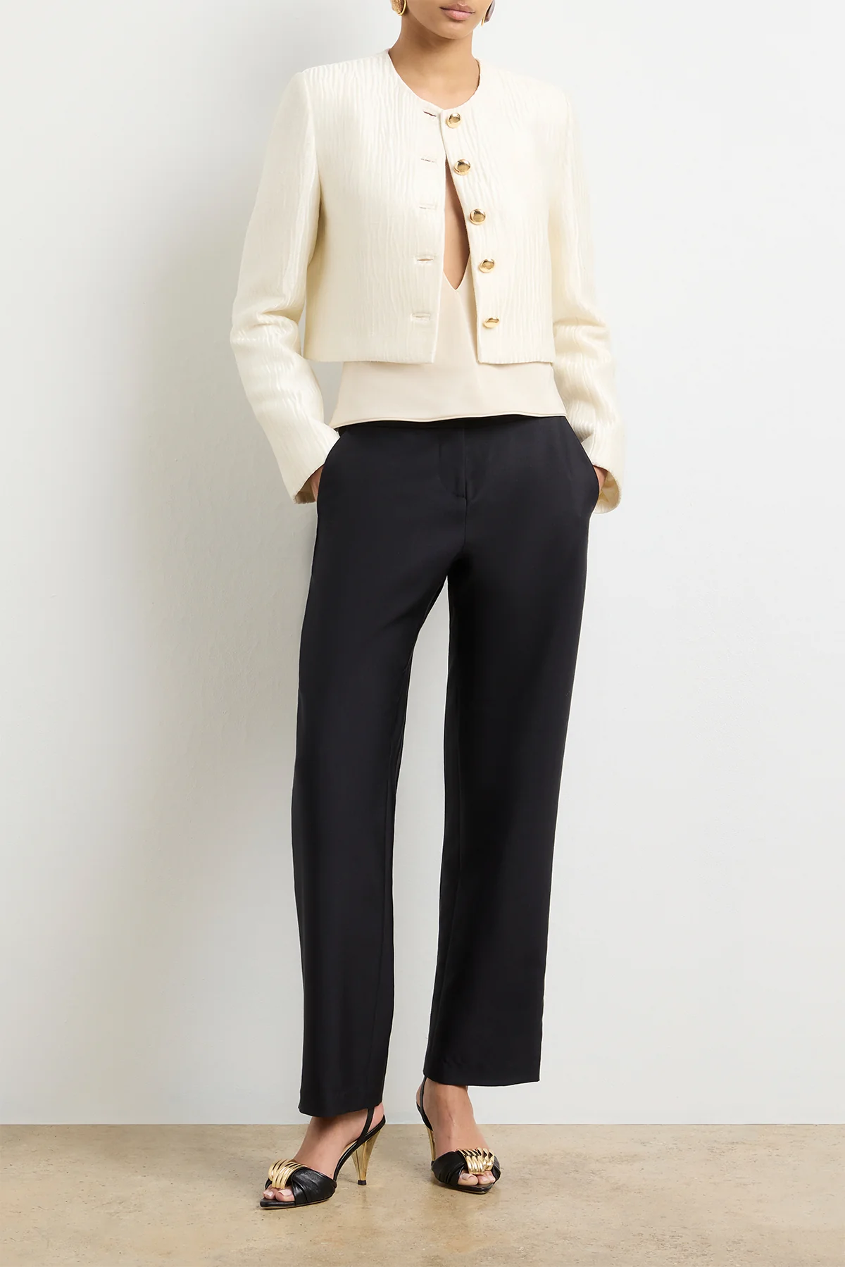 The Ryder Box Jacket in Pearl Sponge Silk - Image 4