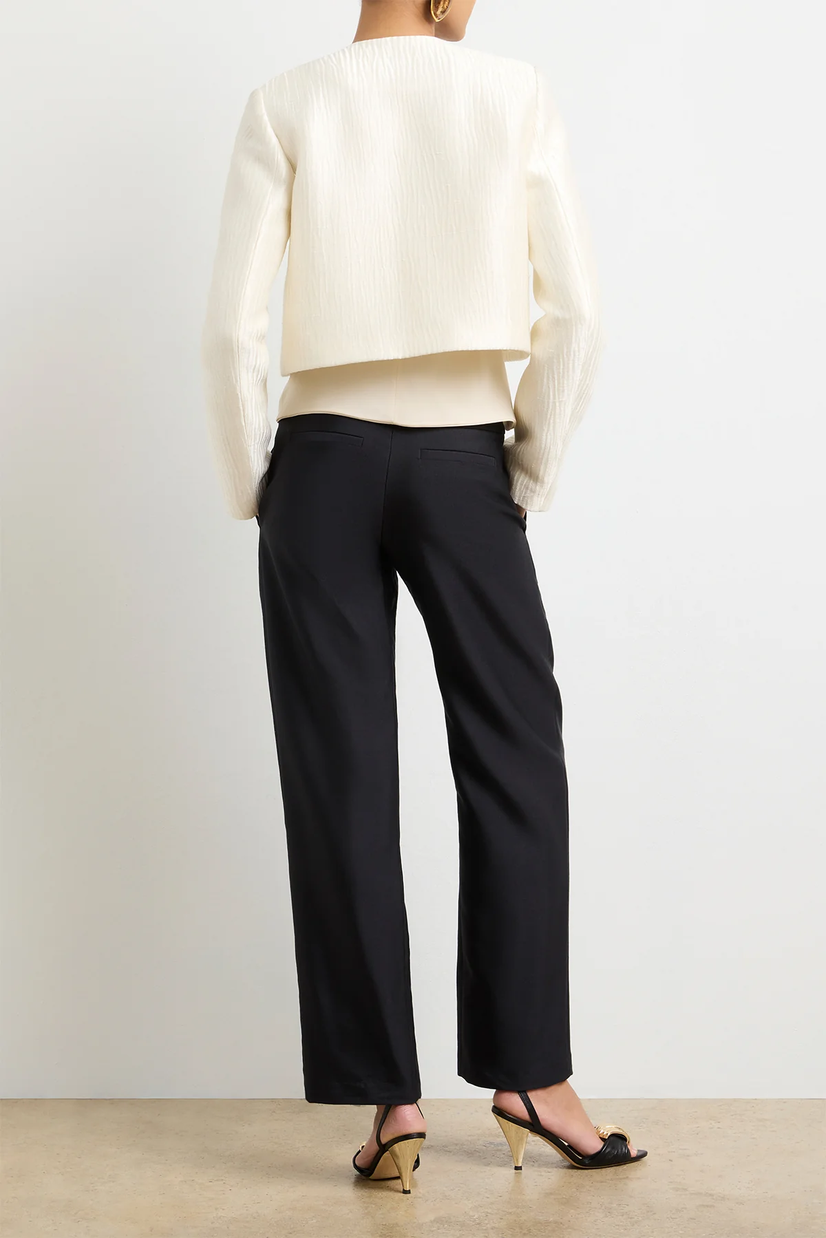 The Ryder Box Jacket in Pearl Sponge Silk - Image 6