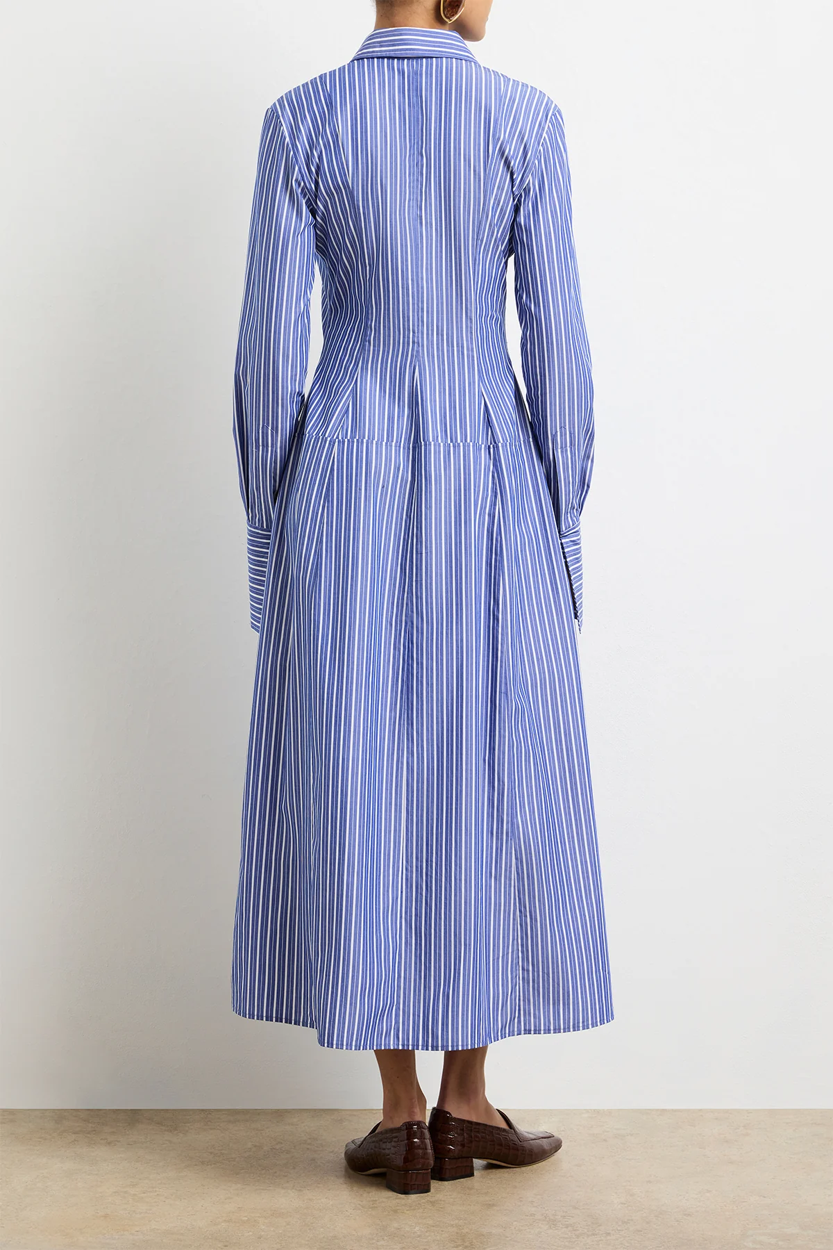 The Sammy Shirtdress in Navy Striped Cotton - Image 5