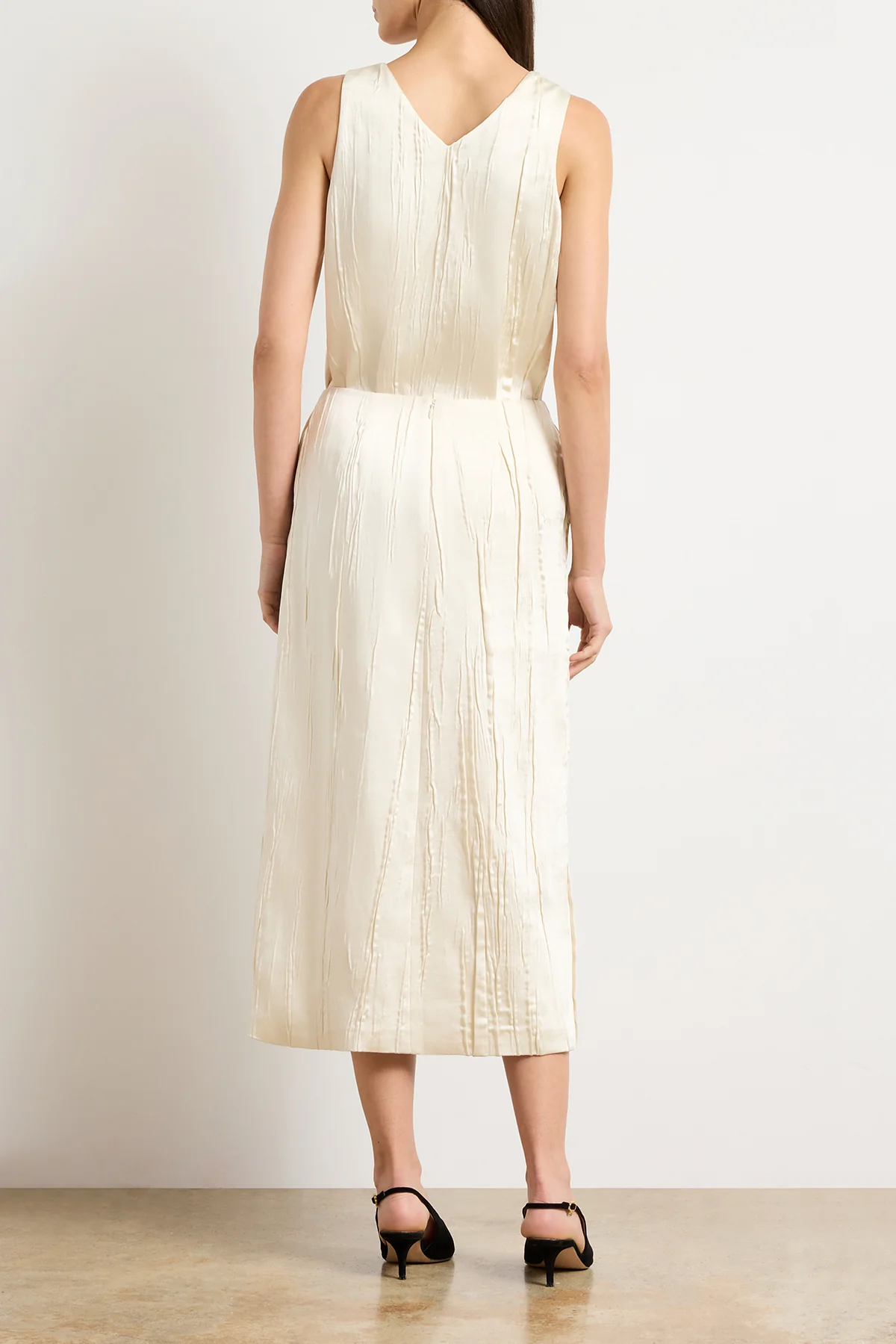 The Tierney Satin Straight Skirt in Ivory - Image 5