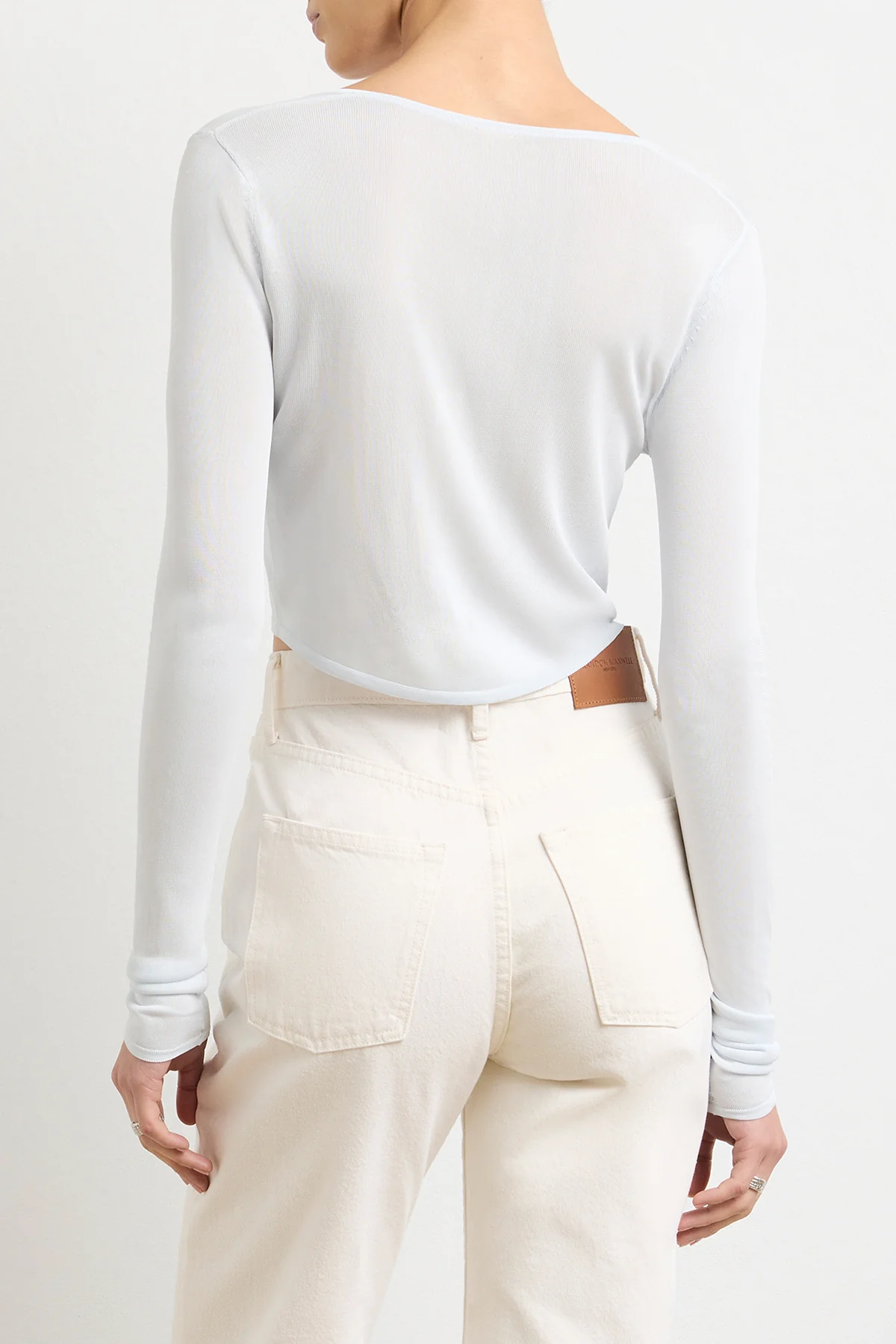 The Wylder Cropped Henley in Ice Melt - Image 3